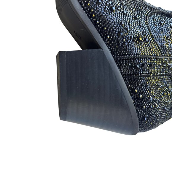 New without Box Western Black Sparkle Rhinestone Wide Calf Cowboy Boots - Picture 5 of 15